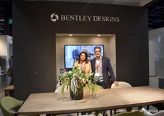 Bentley Designs presented the Camden dining table and chairs in weathered peppercorn, with brass detail and leaf insert.