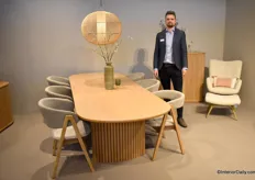 Morten Laage Stentebjerg from Tradepoint shows the furniture that is ‘hot at the moment’.