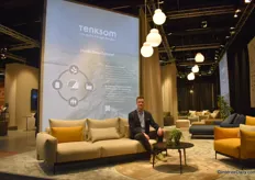 Jesper Fruelund with Tenksom by Innovation Living. With a key focus on sustainability, the products in the photo even have the Nordix 1 label for their eco-friendly design.