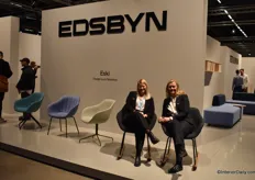 Edsbyn CEO Cecilia Sebesta (right) and colleague Jenny Hallberg. The company is celebrating 125 years this year! Initially starting as a manufacturer for ski's the company now specialises in soft seating. But the Eski Chairs are a fun nod to the company's past.