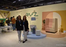 Johanna Mawe and Emilie Engdahl from Rafz. The Stockholm-based company transforms reused furniture companies sell to them.