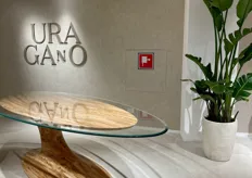 Ura Gano table at the entrance to the beautiful Natuzzi showroom.
