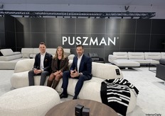 From left to right: Kajetan, Renata, and Pawel from Puszman, who exhibited for the first time at the Brussels Furniture Fair.
