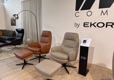 IMG Comfort by Ekornes introduced the Nova armchair that tilts the seat, backrest, and armrests together for a balanced recline.