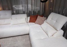 Lupin, the modern couch with adjustable headrests of Iskra by Poldem.