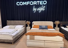 Multiple beddings introduced on the stand as Comforteo by night.