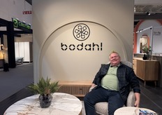 Flemming Dahl, CEO of Bodahl, attended the fair to present his 2025 collection featuring elegant ceramic table tops.