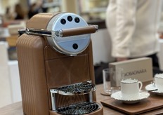 These coffee machines with a luxurious finish were on display at Giobagnara.