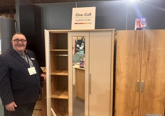 Paul James, CEO of One-Call Furniture, proudly presented the highlight of his stand: the Castleton, featuring tippled doors that create a distinctive, popped-out aesthetic.