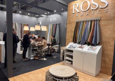 At Ross Fabrics’ bustling stand, the team enthusiastically presents their latest colors and fabrics to visitors.