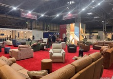 Marinelli Home’s open booth in Hall 1 draws attention as one of the few Italian companies making a mark at the January Furniture Show.