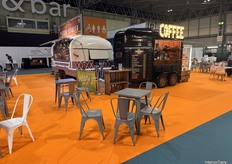 A charming food and drink stand located at the end of Hall 2, Home, Garden & Lifestyle, pictured outside of break hours.