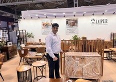 Montu Soni, CEO of Jaipur, alongside their most recognizable cabinet, 'The Monkey Tail.'