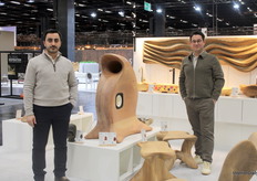 Orhan Ozturk (left) and Samet Kilic (right), co-founders of Nexart Engineering, showcased their acoustic-focused Hype BLH Speaker in the center, debuting for the first time at imm cologne.