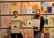 Anne-Sophie Pedersen (left) and Karina Kovacs highlighted collaborations with artists at Poster & Frame.