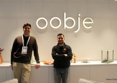 Emir (left) and Aslan welcomed visitors at the booth of Oobje.