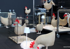 At Meier Germany’s stand, visitors saw chickens both roaming freely and in a cage.