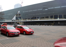 From the parking lot, Hall 12 looms impressively on the outside.