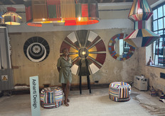 Vanessa Vee from Ashanti Design, the designer of the geometrically adventurous lampshades and lighting fixtures taht has global acclaim and is to see in all Nando's restaurants in South Africa.