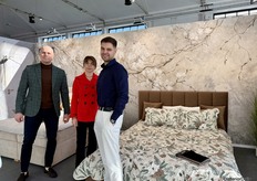 The Mabeno team, which presented metal cabinets, furniture panels, bedmodels and exclusive wallpaper designs.