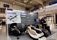 Visitors could take a seat in these massage chairs from Prowellness.