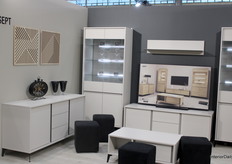 The Sept living room collection commanded attention at LIVEO Meble, impressing visitors with its distinctive character and cohesive design.