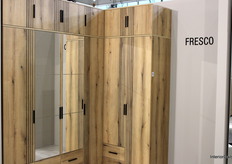 Among the displayed pieces, the large Fresco corner cabinet stood out at LIVEO Meble, generating noticeable buzz among visitors.