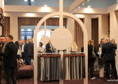 The award-winning stand of Lech Fabrics, filled to the brim with visitors.