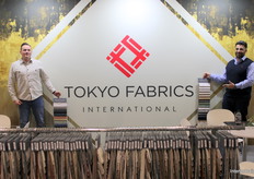 At Meble Polska, UK-based exhibitors Oliver (left) and Kacey presented their fabrics collection to a diverse, international audience.