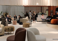 At Fabryka Mebli Gala Collezione’s booth, fabric-covered walls created a distinctive and immersive space that distinguished the brand from neighboring exhibitors.