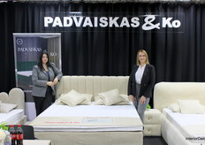Samanta (left) and Justyna bringing energy and smiles to the bustling Padvlskas booth at Meble Polska.