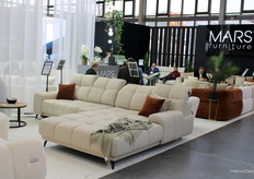A brief glimpse of the different couches displayed on Mars Furniture's booth at Meble Polska.