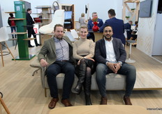 Samuel (left), Lenka, and Amro presented the sleek ergonomics of Kroslak’s newest signature sofa.