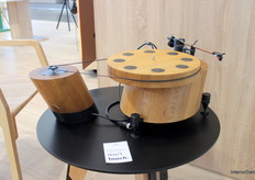 A fully hand-made record player that is functional, made by Ernest Marko at Millhill.