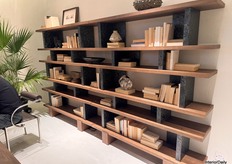 This JICHI Furniture closet blends real wood with steel painted to resemble marble.