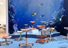 The “wavey” chairs by Mac Chairs and Components were elegantly presented underwater, highlighting their unique design.