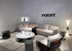 The latest POESY collection used black and white colours, accented with brown for contrast.