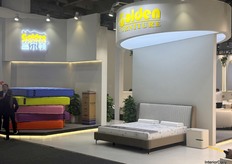 Golden Furniture showcased their latest bedding collection, including colourful mattresses.