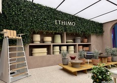 Ethimo also presented many of its outdoor products such as pots, side tables, etc.