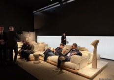 A lively atmosphere at the stand where visitors could immediately try the designs.