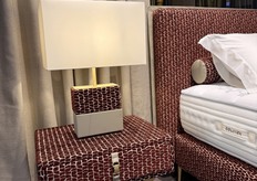 Also these beautiful upholstered bedside tables by Colunex.