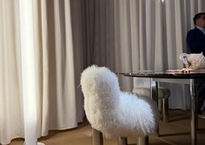 Arflex presented these fun chairs upholstered with alpaca hair fabric.