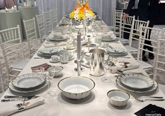 Table in the middle of Fürstenberg's stand with a combination of their latest products.