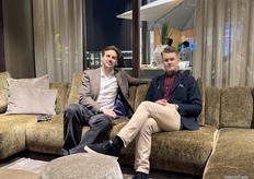 Sammie and Adam, part of Stommen Group, roamed through their booth, assisting interested visitors across brands such as Furninova, Brafab, Conform, and Affari of Sweden.