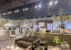 Hjort Knudsen featured a large booth display where over 50% of its newest collections highlighted greenery, beige, and white colour palettes on their couches and recliners.