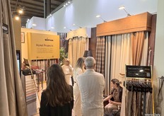 At the exhibition, Sophia’s booth presented a range of high-end luxurious curtains.