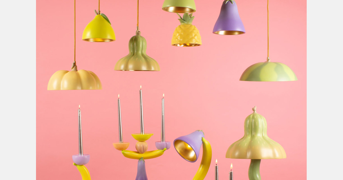 Fruits and vegetables transformed into original illuminated objects