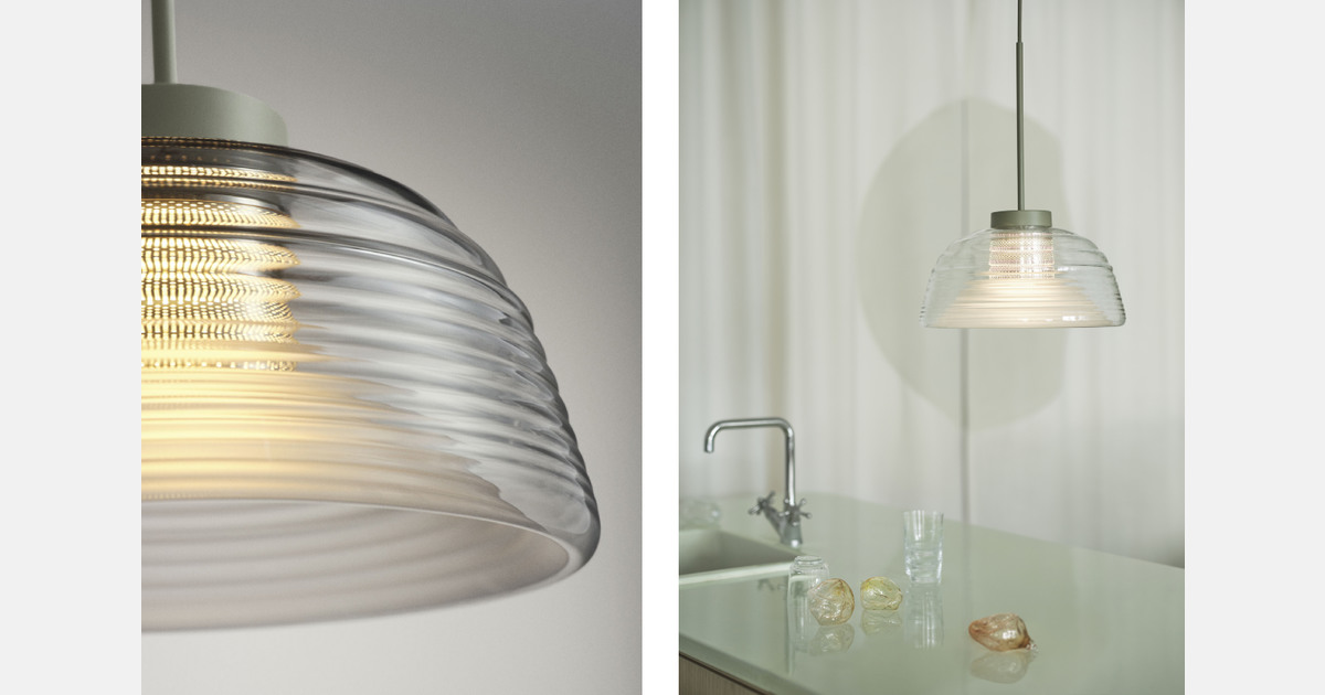 A blend of glossy and matte finishes define the TwoLayer Pendant Lamp