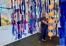 Marjan Kamp from FieldS with her latest creation Turnball; a room divider and lighting in one.