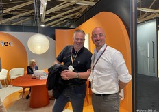 Links Huib Heldens from the Belgian brand ROM visiting Danny van de Weerd from Mobitec.